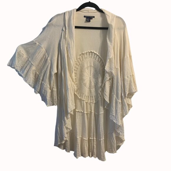 Boston Proper Tops - Boston Proper Ivory Shawl Collar Cover Up – XS/S